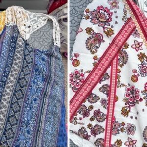 Bohemian Blue and White Lace Dress